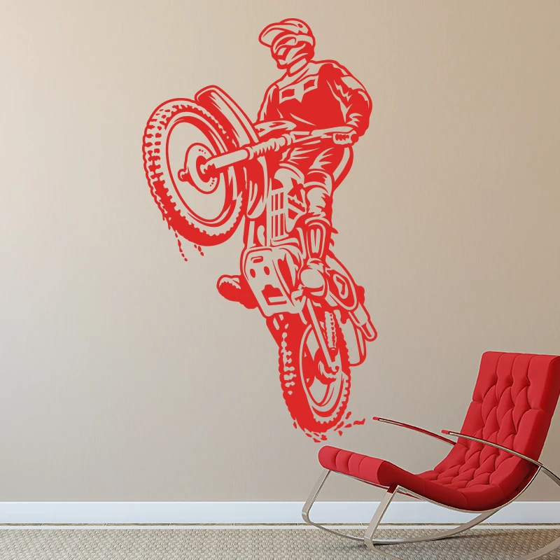  Pegatina de pared para moto o moto moto moto Racing arte pared  extraíble decoración del hogar (18b1k) : Herramientas y Mejoras del Hogar