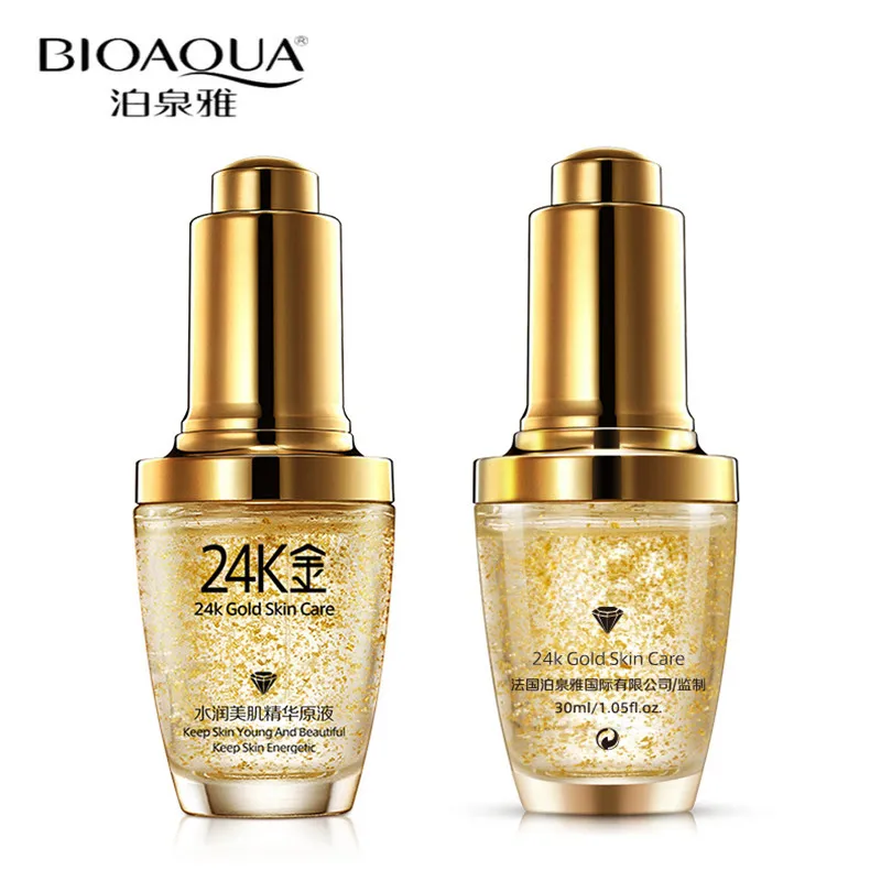 

BIOAQUA 1PC 24k Gold Essence Liquid Control Oil Moisturizing Brighten Skin Tone Smoothing Anti Wrinkle Hydrating Wholesale