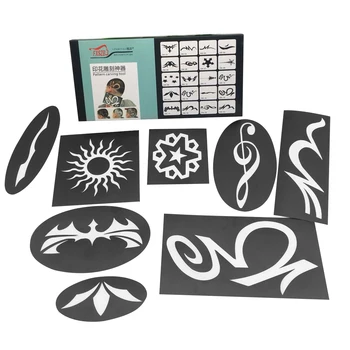 

20pcs/set Hair Tattooing Template Engraving Hair Trimmer Carved Coloring Pattern Stencil Dye Coating Board Salon DIY Hairstyling