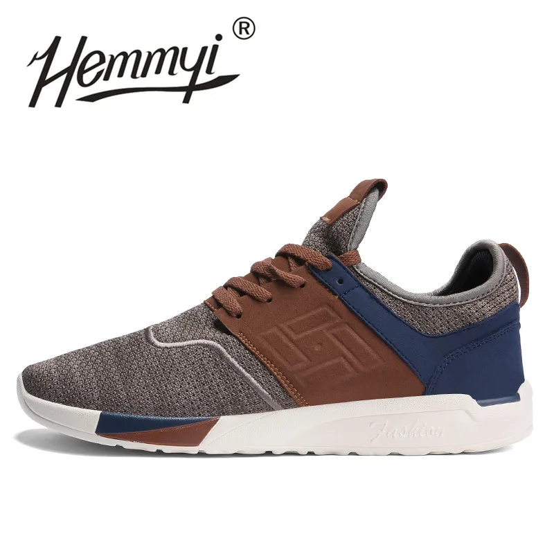 Cheap hemmyi new 2018 Spring Summer Men Sneakers Shoes Breathable Wear resistant Casual Light mesh Shoes masculino adulto