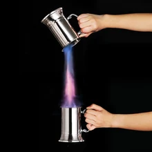 1 шт. 500 мл(17 унций) Пламя бокал для коктейлей из нержавеющей стали утолщенной ручкой анти-скальдинг многофункциональная пивная кружка льда ручной работы 2019NEW