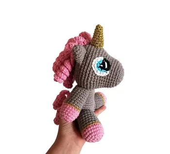 

crochet toys amigurumi rattles doll unicorn model number SBY0028