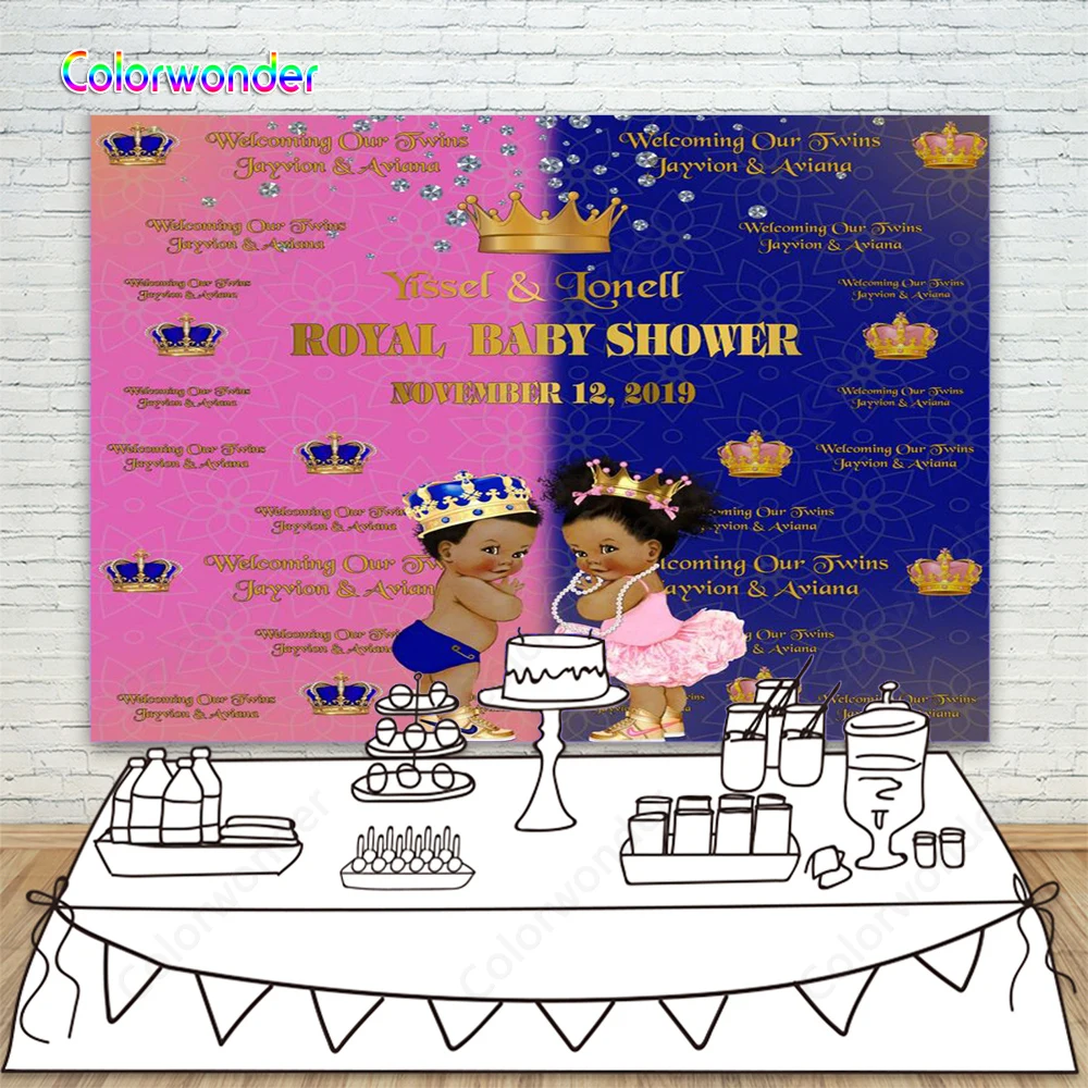 Welcome Boy And Girl Twins Royal Baby Shower Photo Background 7x5ft Pink And Blue Newborn Infant Birthday Party Decor Backdrop Background Aliexpress