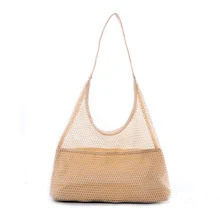 Женская Сетчатая Сумка для шопинга, холщовые сумки на плечо, модная Экологичная сумка-шоппер, женские кошельки, повседневная сумка