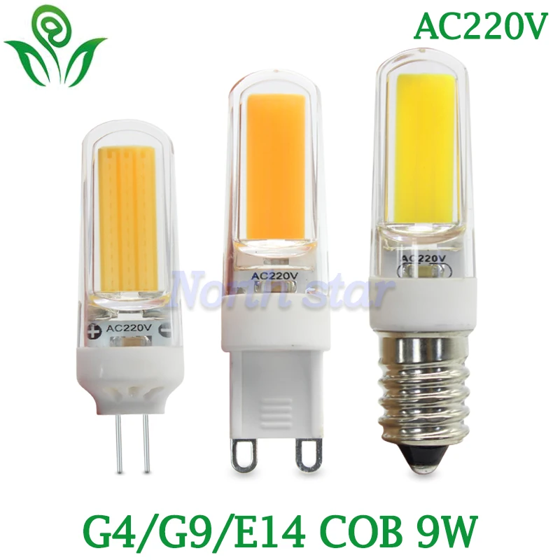 5 шт./лот G4 G9 E14 светодиодные лампы для дома светодиодный AC220V DC12V COB Lamparas