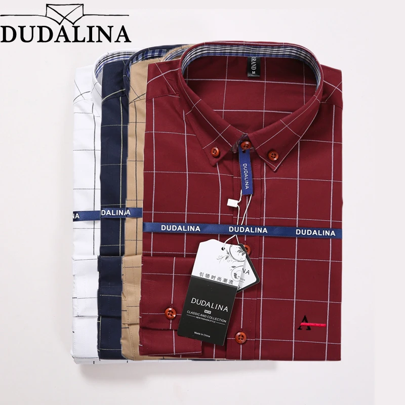 Dudalina Camisa социальной Masculina для мужчин рубашка вышивка логотип с длинным рукавом деловые рубашки в повседневном стиле известный бренд