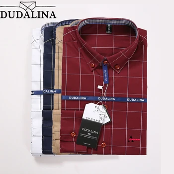 

Dudalina Camisa Social Masculina 2020 Men Shirt Embroidery Logo Long Sleeve Business Casual Shirts Men Famous Brand