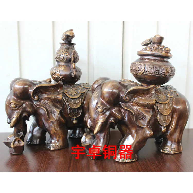 

Copper as copper elephant elephant ornaments back gourd cornucopia back home decoration