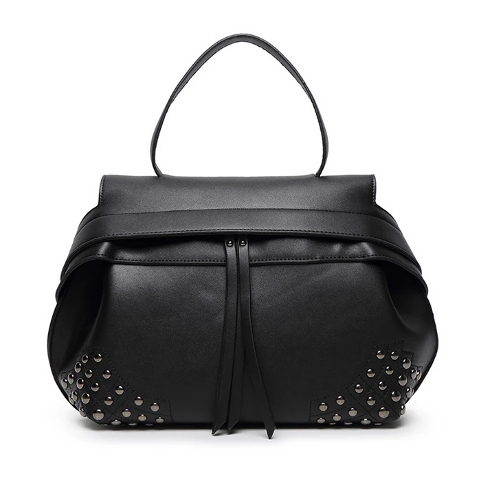 

2016 New Europe Women Top Leather Handbags Messenger Bags Luxury Tote Famous Brands Designer Rivet Shoulder Bags