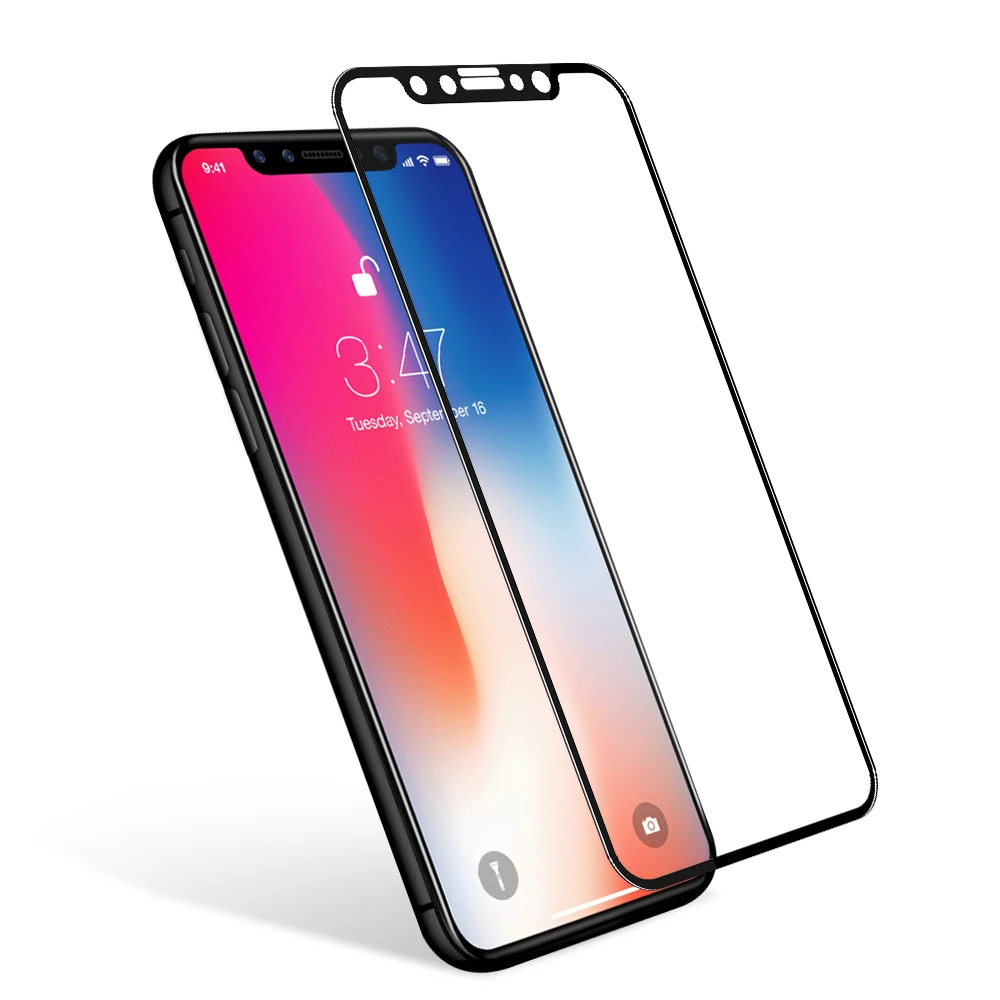 OTAO Für iPhone X Gehärtetem Glas Screen Protector Film Full Coverage Echt 4D Gebogene 9 H Schutz G