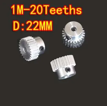 

3pcs 1M-20T Metal aluminum alloy precision spur gear-Hole d:6mm Freeshipping