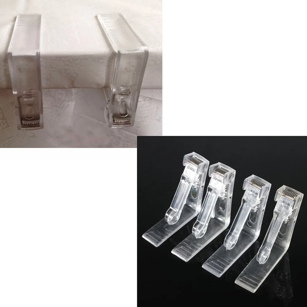 

4x Clear Plastic Transparent Tablecloth Tables Useful Clips Holder Cloth Clamps Party Picnic Wedding Prom