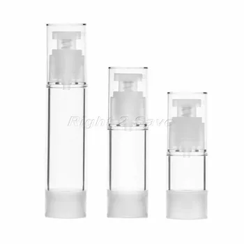 

Vacuum Bottle 15ml/30ml/50ml Transparent Airless Container Pump Cosmetic Lotion Cream Toiletries Jar refillable plastic travel