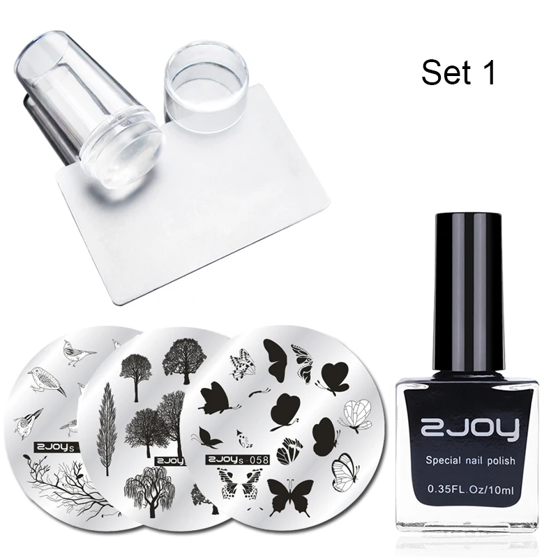 6Pcs Nail Stamping Plate Polish Set 10ml Black White Polish +Nail Art Stamping Plate +Clear Jelly Silicone Stamper with Scraper 6Pcs Nail Stamping Plate Polish Set 10ml Black White Polish +Nail Art Stamping Plate +Clear Jelly Silicone Stamper with Scraper