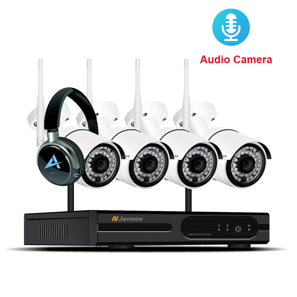 

Wireless Security Camera System 4CH NVR Kit 960P HD Outdoor IP Camera Audio Record Waterproof Wifi Video Surveillance CCTV ipcam
