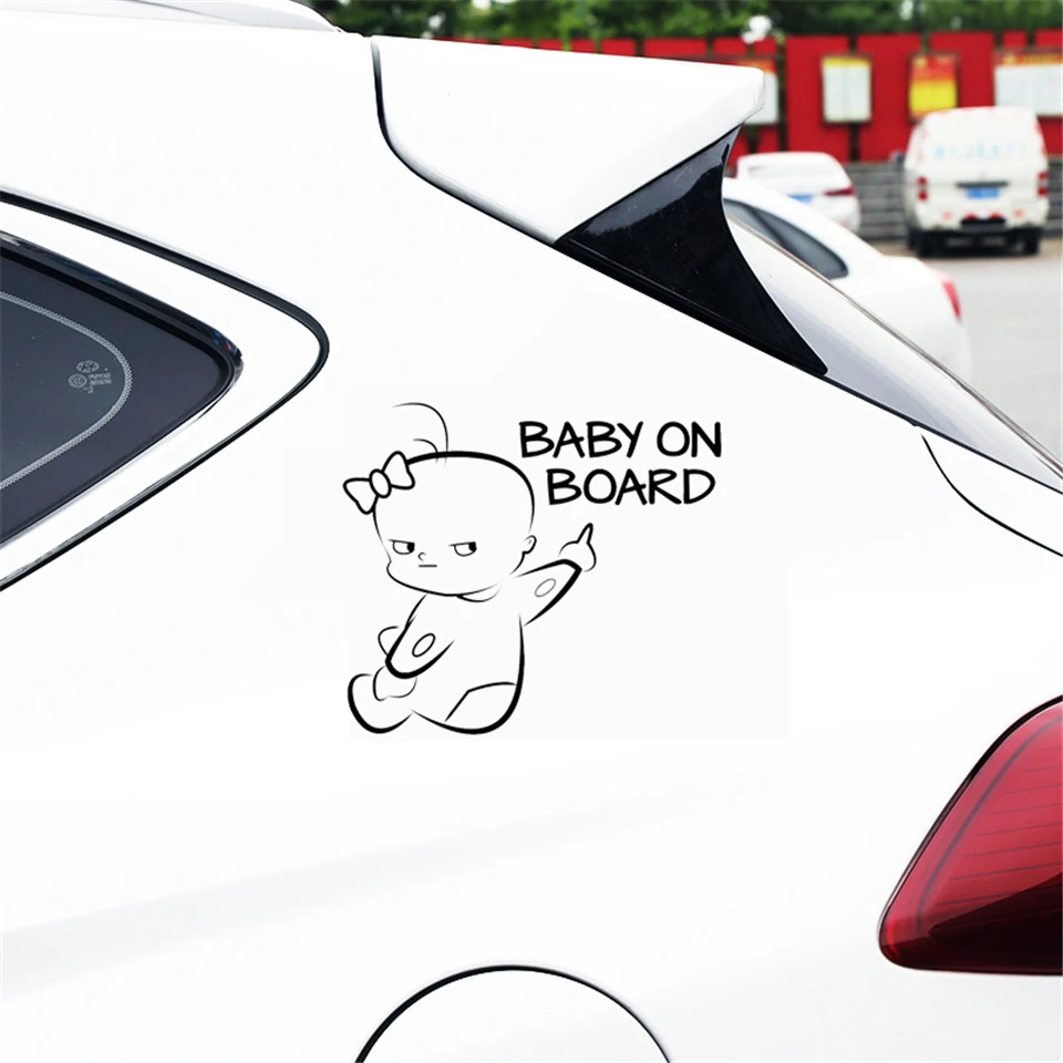 Car Creative Sticker BABY ON BOARD Funny Vinyl Car Sticker Warning Sign Decal Car-styling Fashion Sticker for All Car 1614.1CM 3