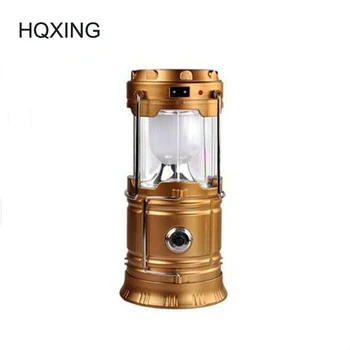 

[HQXING] Vintage Solar Panel Outdoor Light LED Camping Lights USB Charging+Solar Power Portable LED Lamp Flashlight for Climbing
