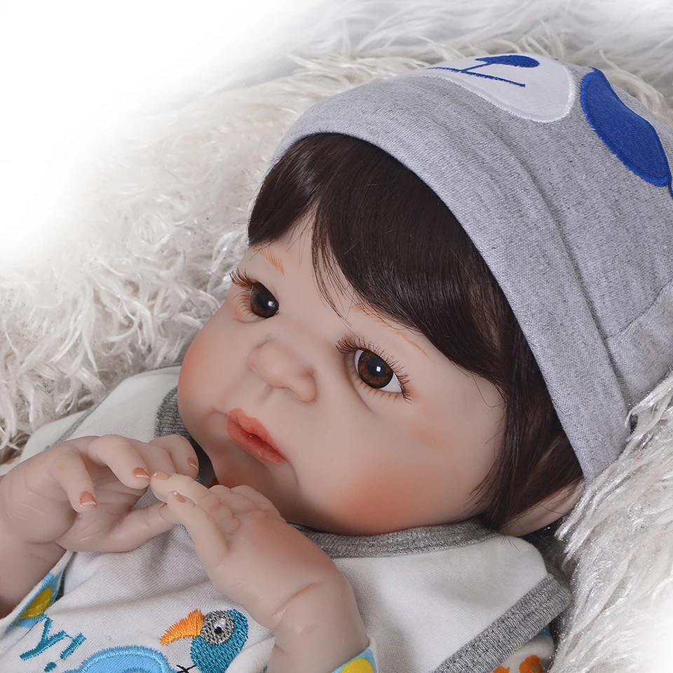 KEIUMI красивый Reborn Baby Doll 23 дюймов полный силикон винил Reborn Младенцы мальчик водонепроницаемый для продажи рождественские подарки для детей