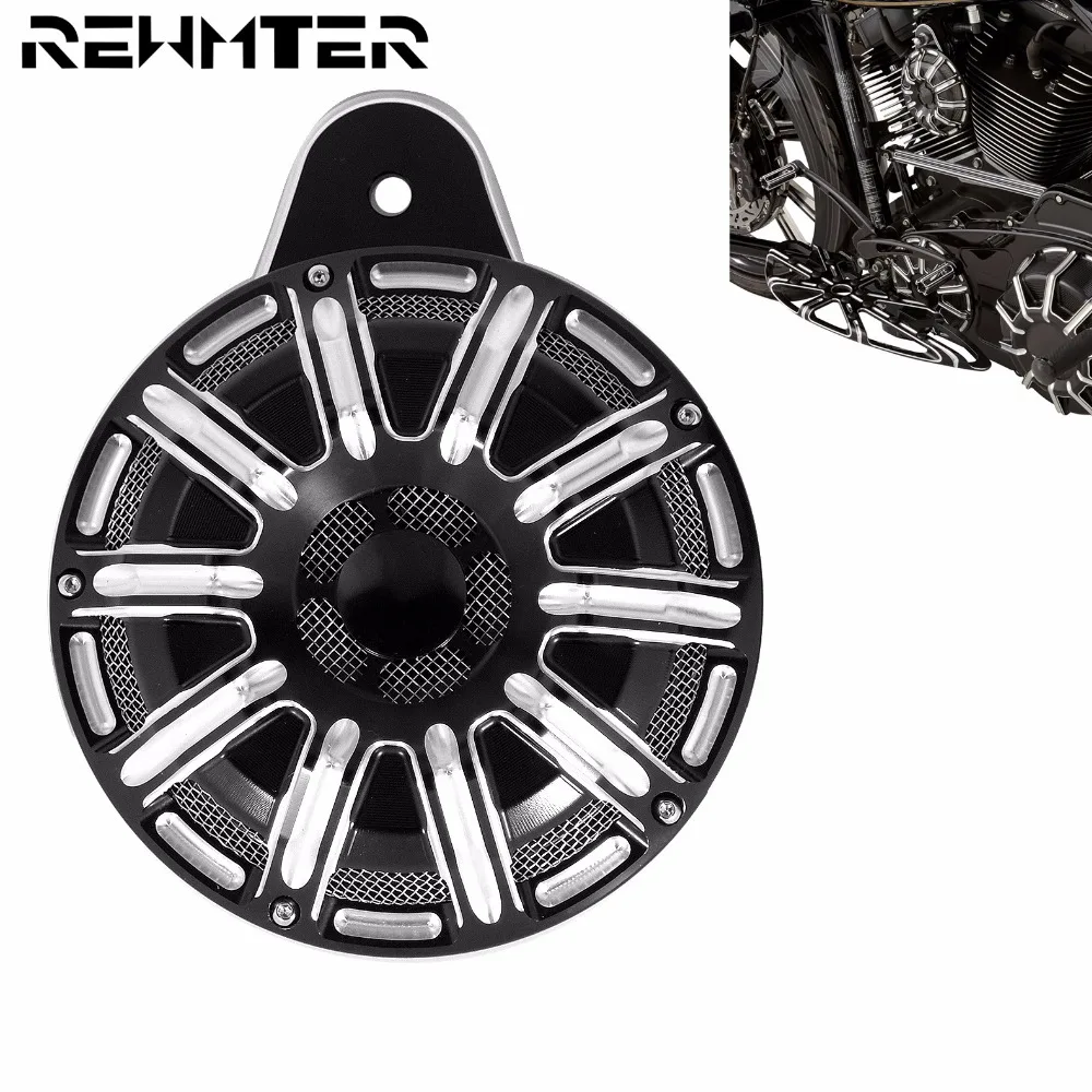 Motocycle Black Horn Cover Kit Aluminum For Harley Touring Big Twin