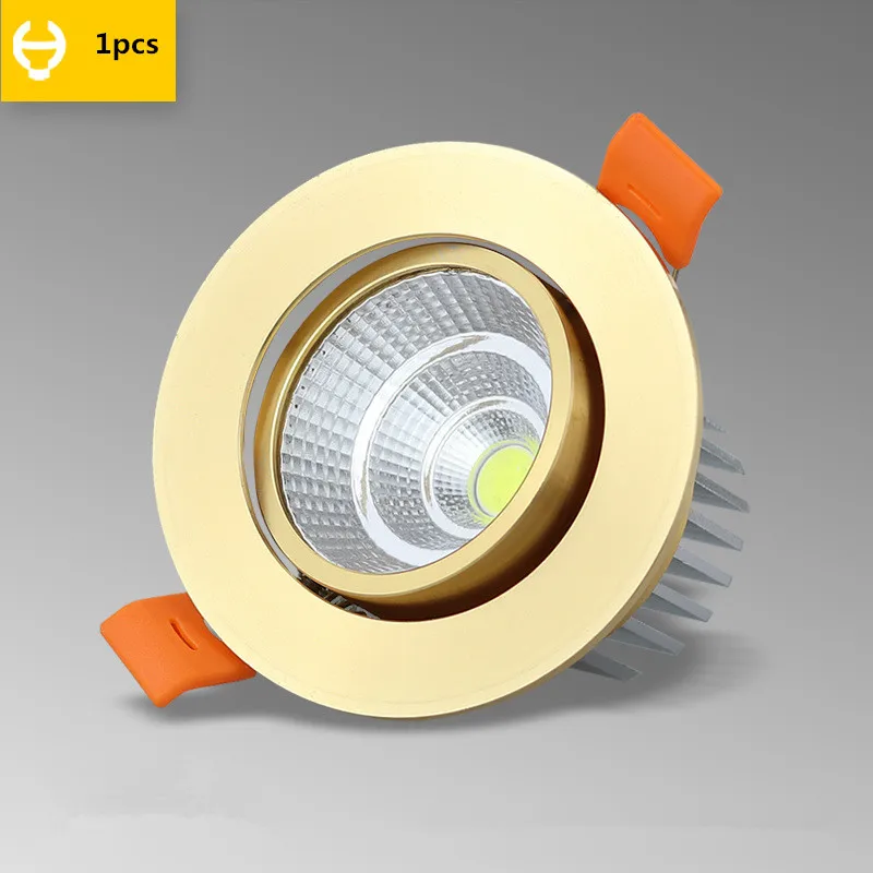 

1pcs Dimmable Led downlight light COB Ceiling Spot Light 6w 9w 12w AC85-265V ceiling recessed Lights Indoor Lighting