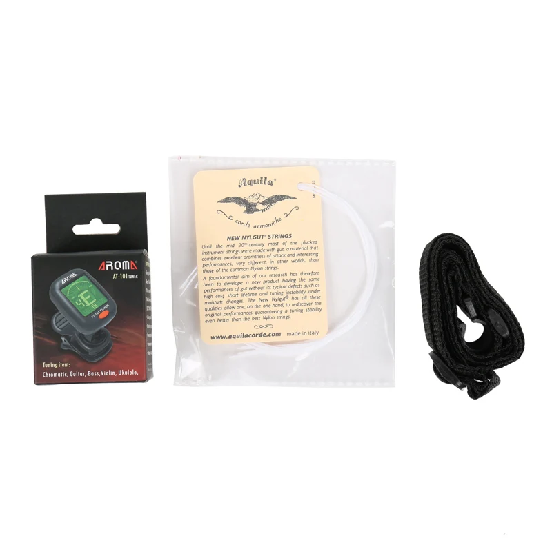 

Ukulele accessory package- White Ukulele nylon String ukulele strap string ukulele tuner