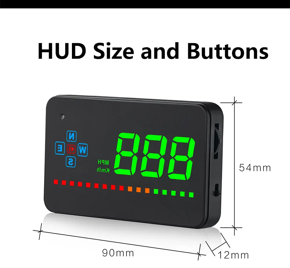 RMLKS Compatible With All Car Speed Projector GPS Digital Car Speedometer A2 Electronics Head Up Display Auto HUD Windshield Pro