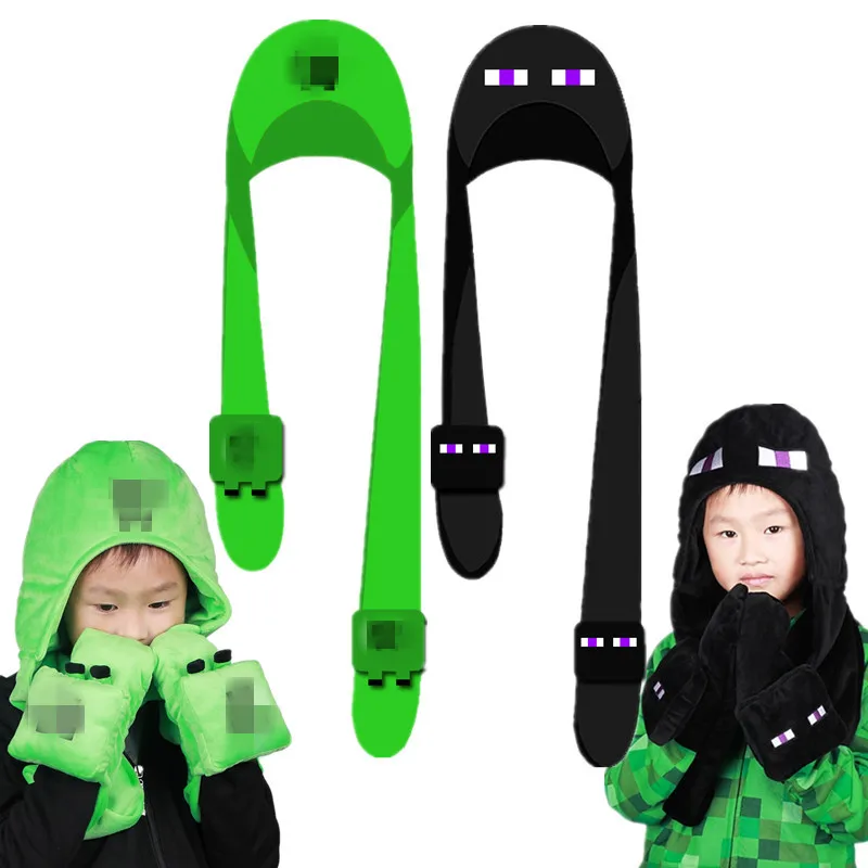 

Minecraft Animation Products plush toy Wool scarf Plush hat Wool gloves three-in-one Christmas presents