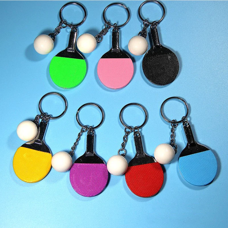 

Personalized Table Tennis Racket Pendant Keychains Sliver Bag Charm Ping-Pong Bat Key Ring Accessories Jewelry For Women's Gifts
