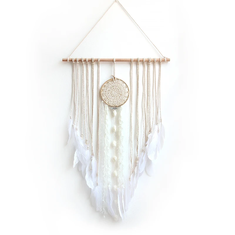 

Home decoration retro feather dream catcher circular feathers wall hanging dreamcatchers decor unicorn decoration bedroom