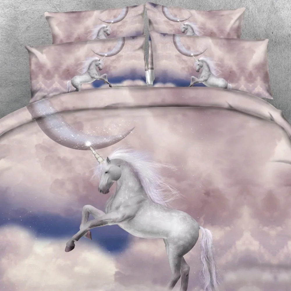 Flat Sheet Green Unicorn, Twin Fitted Sheet and 2 Pillow Cases for Teens Wowelife 3D Twin Fly Unicorn Comforter Sets 5 Piece Girl Bedding Set Unicorn Green Bedspreads with Comforter