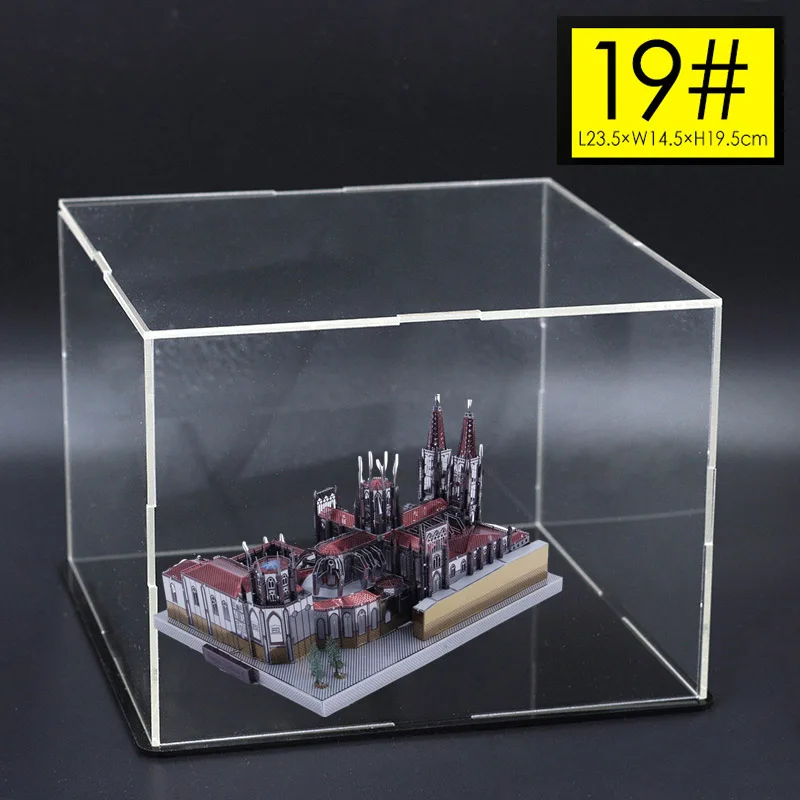 Microworld 3D металлическая головоломка бурго собора Строительная модель DIY лазерная резка головоломка модель нано головоломка игрушки для взрослых подарок - Цвет: model with box