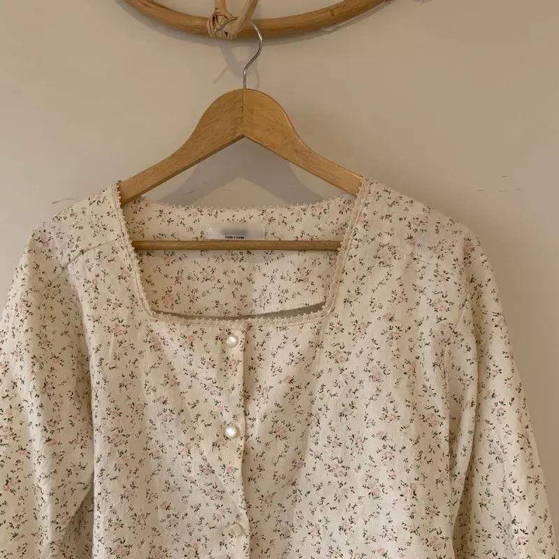 Beste Hzirip Koreaanse Vrouwen Blouses 2019 Lente Zomer Zoete Mode Vierkante Kraag Casual Print Shirt Lange Mouw Vrouwen Tops Shirts