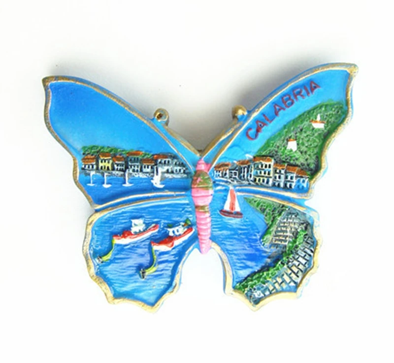 Italy Calabria Beautiful Butterfly Resin Fridge World Tourism