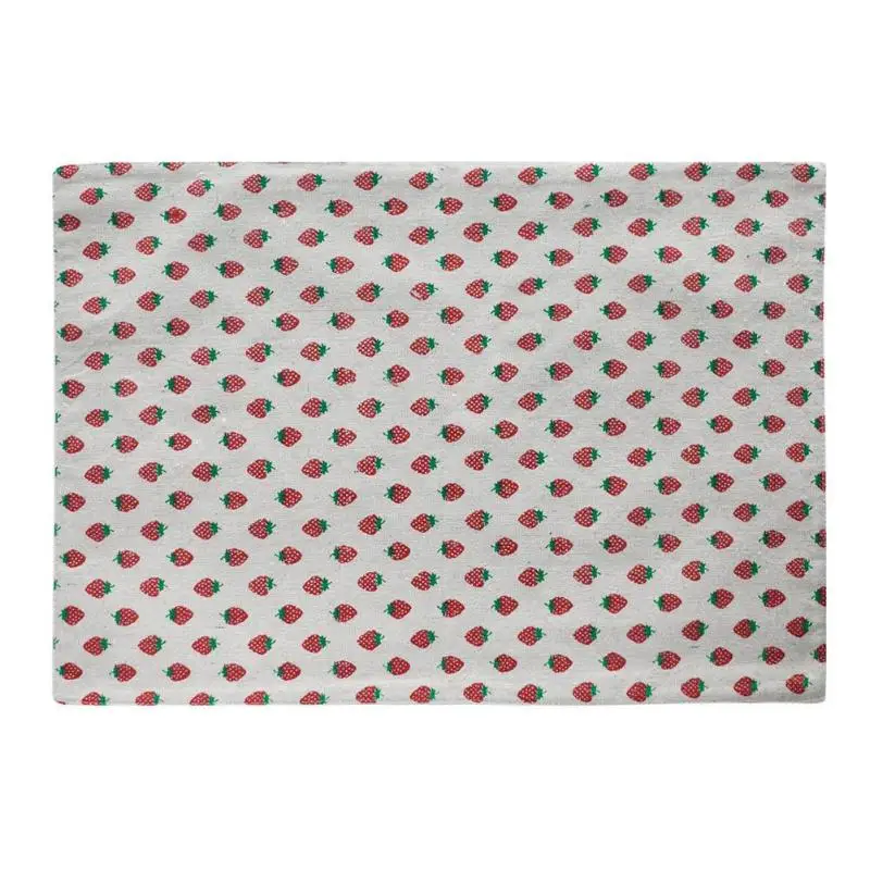 

Table Mat Strawberry Printed Heat Insulation Pad Non-slip Coaster Placemat small fresh Korean style Plate Dish Cup mat Washable