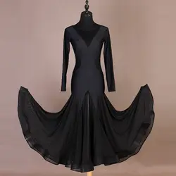 Новое черное бальное танцевальное платье es женское художественное платье для экзамена танцев талия марля Вечеринка Вальс платье бальное