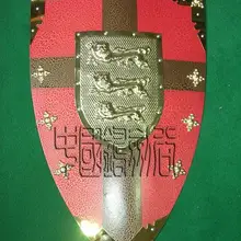 S3319 Средневековый Крест Лев CRUSADER армии Железный щит 4 звездочками 25," X 17,4"