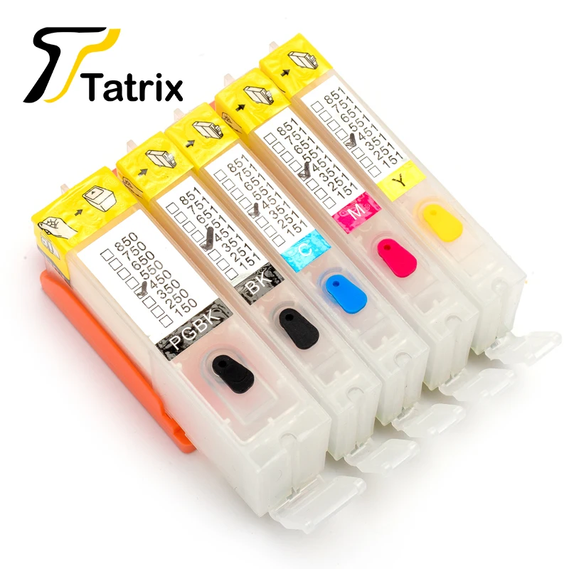 

Compatible 5PK 2BK/C/M/Y PGI 450 CLI 451 Refillable Ink Cartridge With Chip For Canon PIXMA IP7240/MG5440