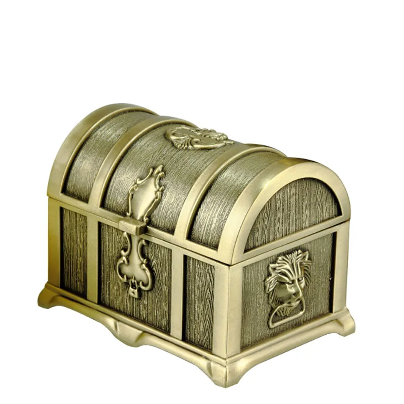 Jewelry Box Retro Metal Craft with Lock Jewelry Box European Creative Pirate Jewelry Box Jewelry Receiving Gift Box
