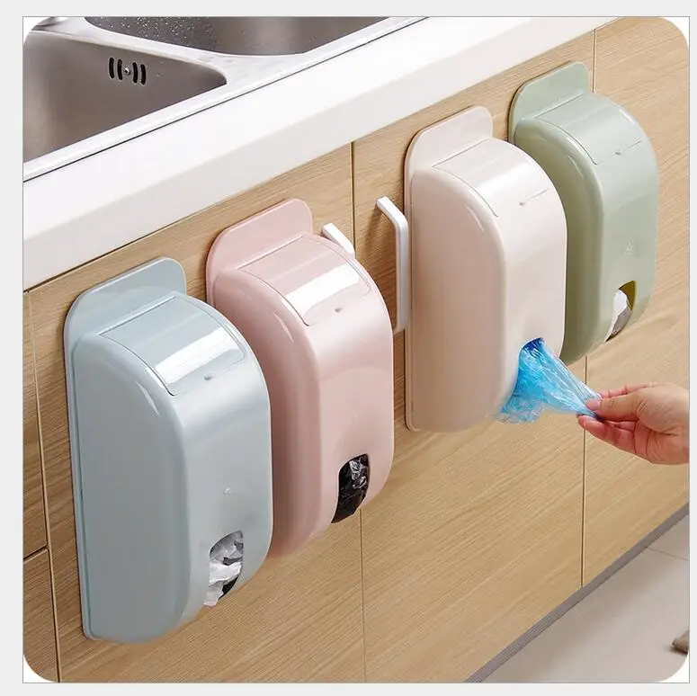 

Plastic storage box box kitchen garbage bag hanging from debris storage box plastic bag storage box random color S002