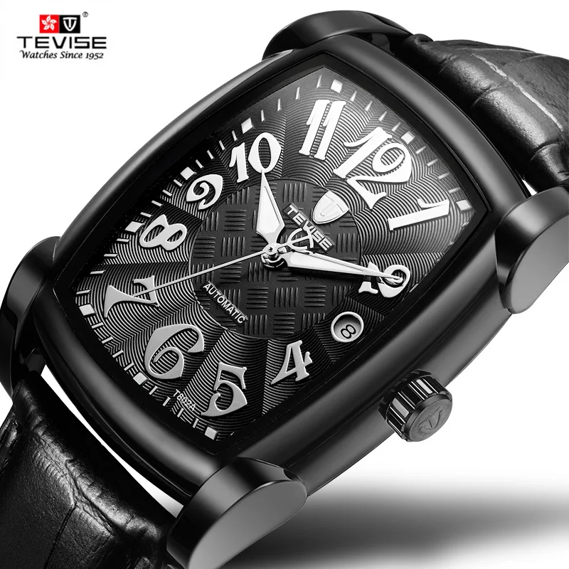 

Tevise relogio Automatic Mechanical Date Mens Watches 2018 New Business Black Waterproof Wrist Watch Man Luminous montre homme