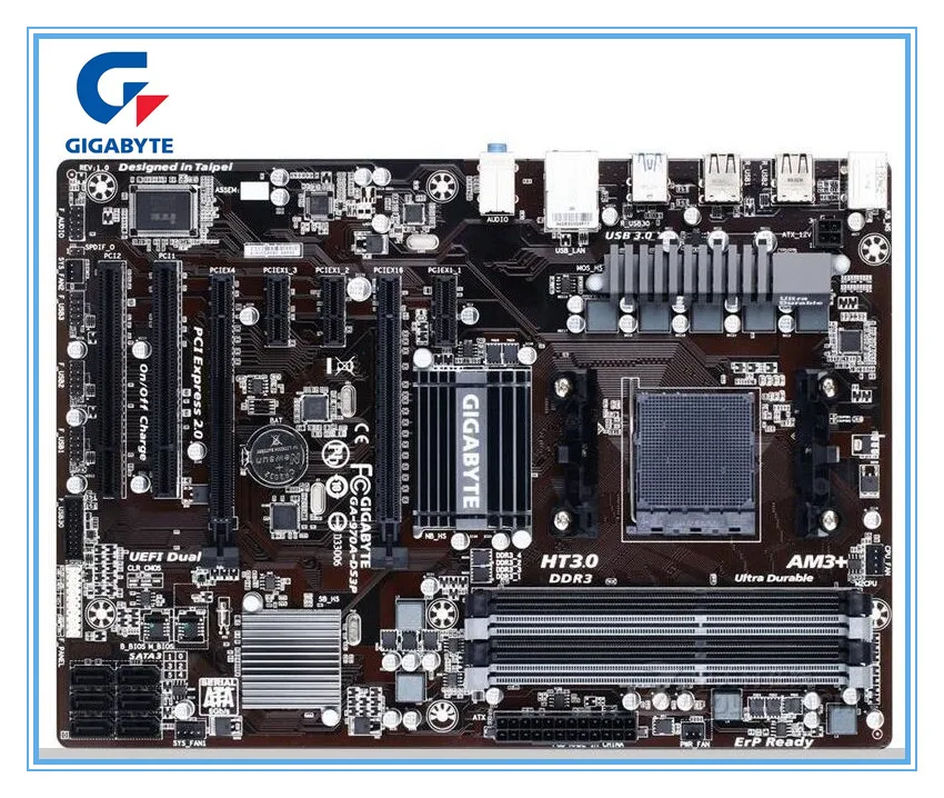 Billige Gigabyte original motherboard GA 970A DS3P boards Buchse AM3 AM3 + DDR3 970A DS3P boards 32GB 970 Desktop Motherboard mainboard