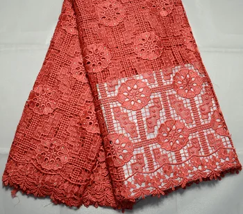 

5Yards/lot African Cord Lace peach Water Soluble African Guipure Lace Fabric