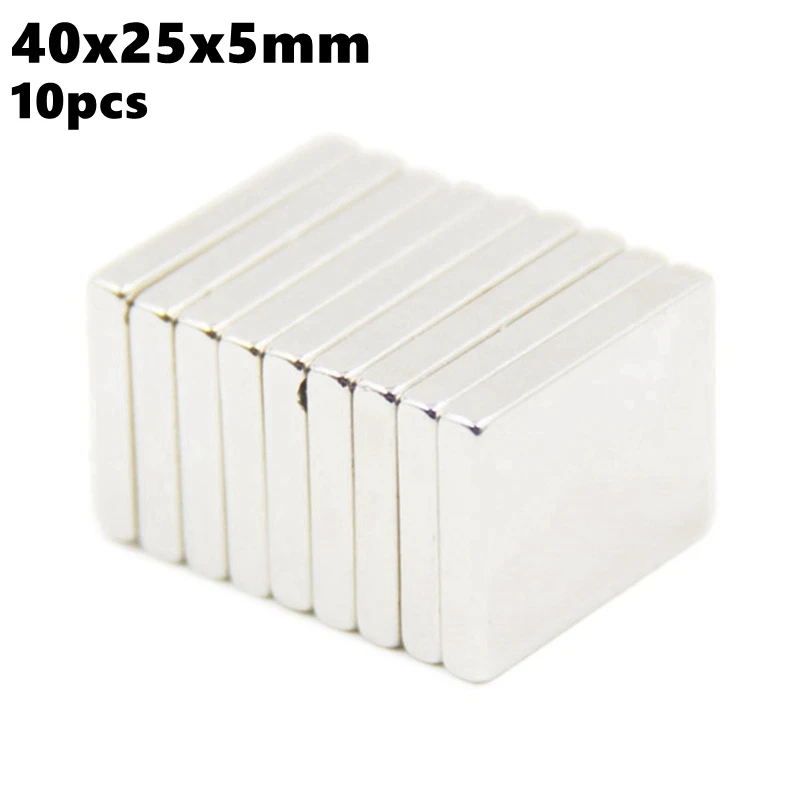 

10pcs 5pcs 40*25*5 Super Powerful Strong Bulk Small Block NdFeB Neodymium Magnets 40mm x 25mm x 5mm N35 Rare Earth NdFeB