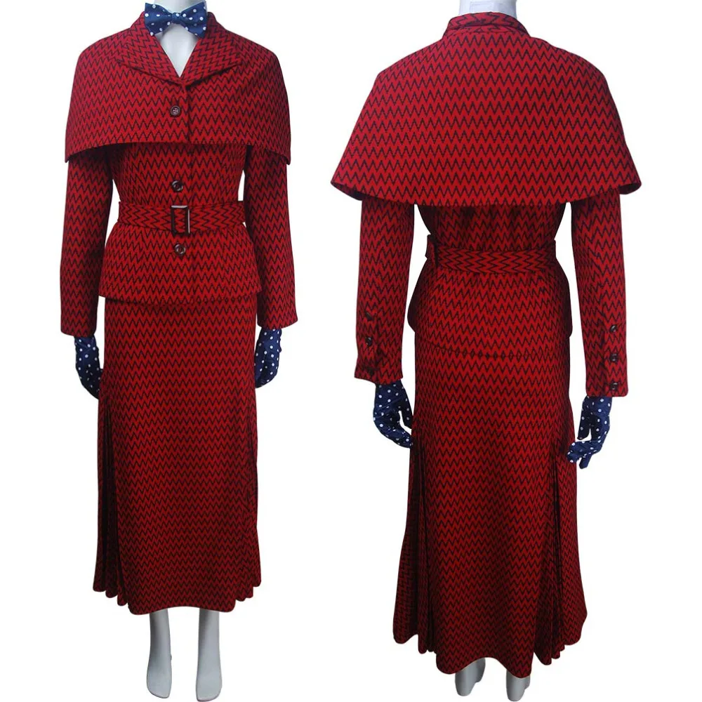 Women's Mary Poppins Returns (2018) costume cosplay nanny trenchcoat