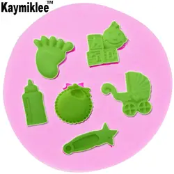 Kaymiklee M041 Baby Shower силиконовые формы помадка пресс-формы для украшения торта инструменты для торта, шоколад, конфеты, сахарные, Gumpaste Плесень