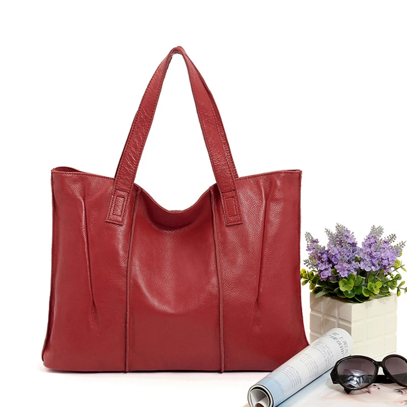 Genuine Leather Bag New Women leather Business Handbags Famous Brand Women Briefcase Bags Big ...