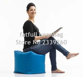 

COVER ONLY NO FILLER - Blue seat cube bean bag chair, portable beanbag stool ottomans