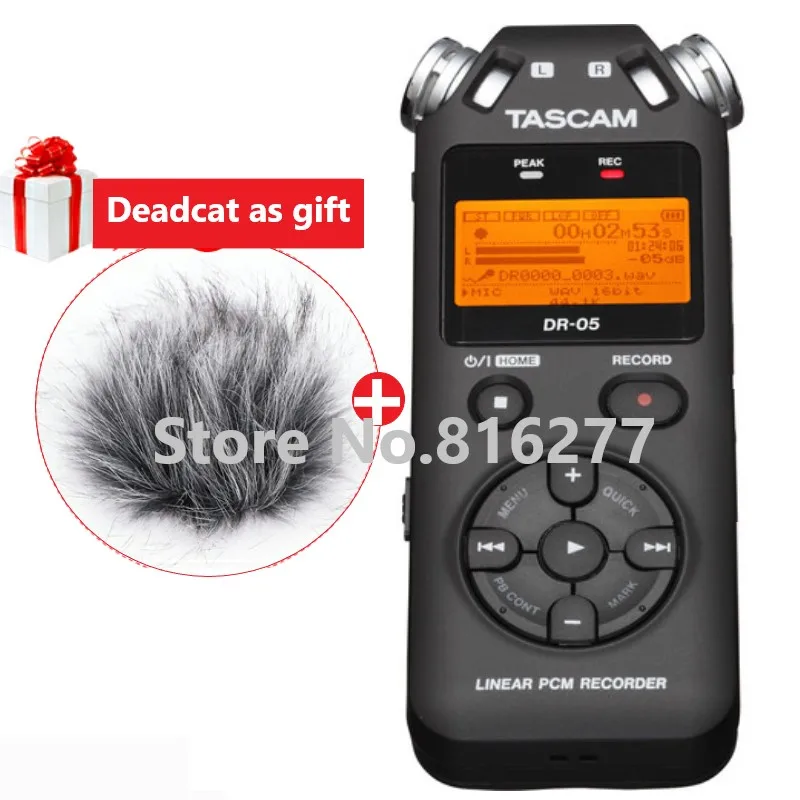 Tascam DR-05 DR-05C Портативный Ручной цифровой аудио рекордер черная версия 2 с 8 Гб sd-картой для музыкантов, учителей, прессы - Цвет: Черный