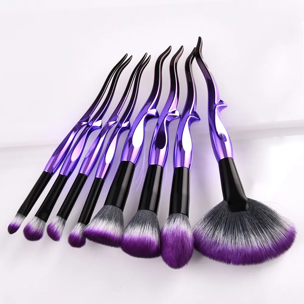 Makeup Brush Nylon Hair Electroplated Makeup Brushes Set Foundation