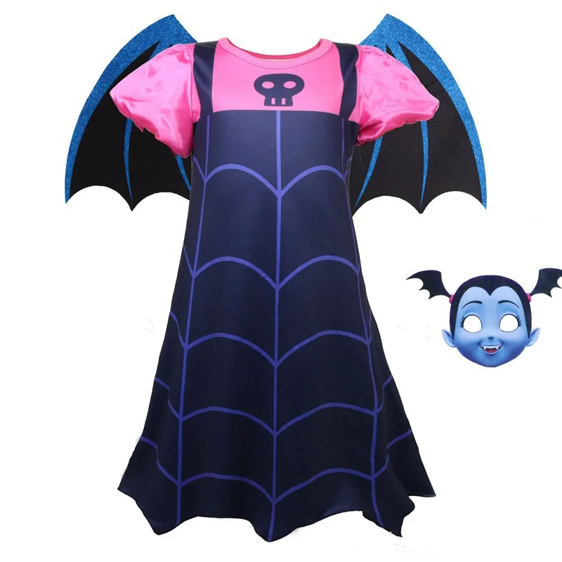 Новое платье для маленьких девочек; Vampirina jojo swia vestidos; Рождественский костюм принцессы; детская одежда; Детские платья для костюмированной вечеринки на Хэллоуин - Цвет: Dress-3Pcs